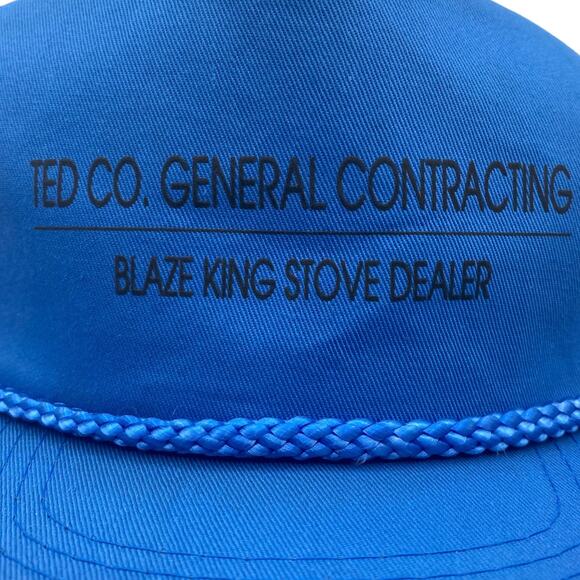 Vintage Rope Hat Ted Co Blaze King Stove Dealer La Grande Oregon SnapBack Blue - Picture 6 of 14